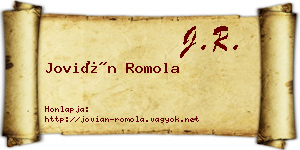 Jovián Romola névjegykártya